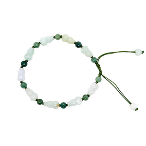Burmese Jadeite Gourd Silk Bracelet
