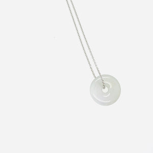 14kt Burmese Icy White Jadeite Bi Necklace