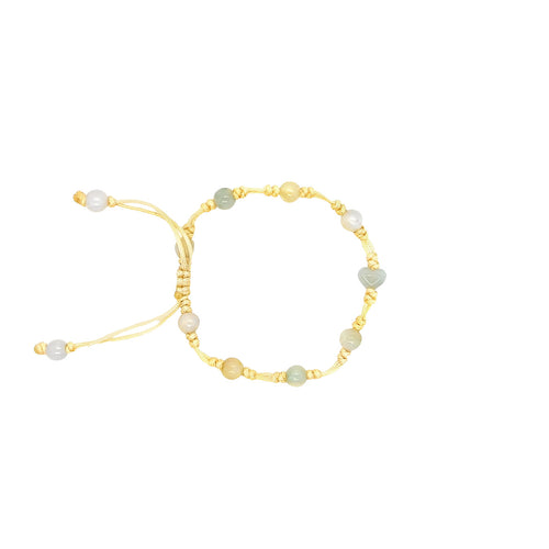 Burmese Jadeite Self Love & Happiness Silk Bracelet