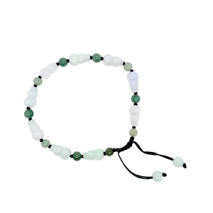 Burmese Jadeite Gourd Silk Bracelet