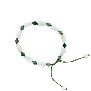 Burmese Jadeite Gourd Silk Bracelet