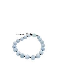 8mm Burmese Blue Jadeite w/Lotus & Gourds Mala Silk Bracelet