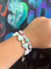 Burmese Jadeite Cherry Blossoms & Pigs Silk Bracelet