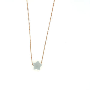 14kt Gold Burmese Jadeite Lucky Star Necklace