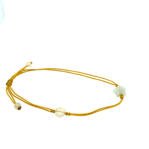 Burmese Jadeite Star and Baqua Bracelet or Anklet