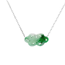 14kt Gold Burmese Green Jadeite Cloud Necklace