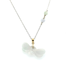 14kt YG Burmese White Jadeite Dragonfly Pendant