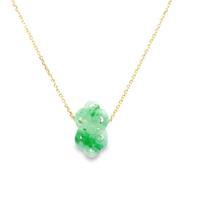 14kt Gold Burmese Green Jadeite Cloud Necklace