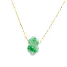 14kt Gold Burmese Green Jadeite Cloud Necklace