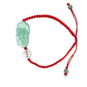 Burmese Jadeite Pei Yao/Pixiu & Coin Silk Bracelet