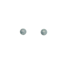18kt YG Burmese Icy Gray Jadeite Studs