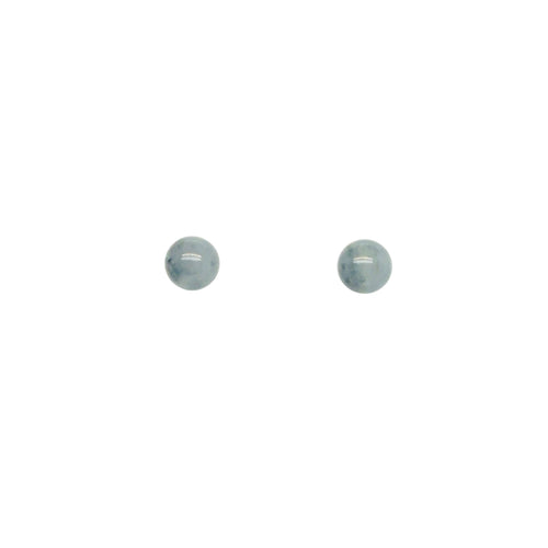 18kt YG Burmese Icy Gray Jadeite Studs
