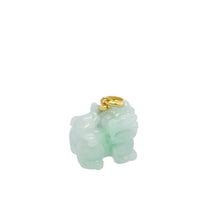 18kt YG Burmese Jadeite Fu Lion Dog Pendant