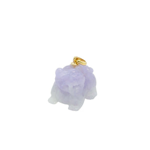18kt YG Burmese Jadeite Fu Lion Dog Pendant