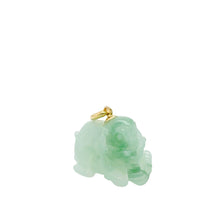 18kt YG Burmese Icy Apple Green Jadeite Lucky Elephant Pendant