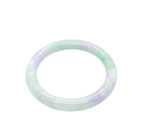 Burmese Lavender Green Jadeite Traditional Fit Bangle
