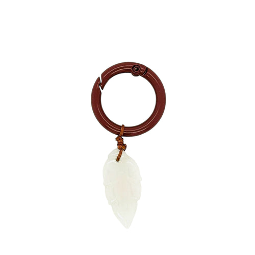 Burmese Jadeite Health/Healing Leaf Keyring Charm