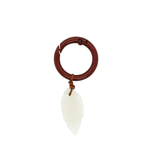 Burmese Jadeite Health/Healing Leaf Keyring Charm