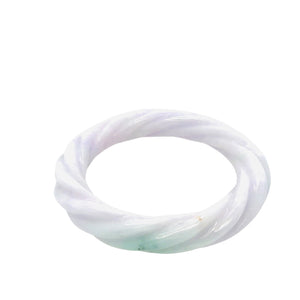 Burmese Lavender Blue Green Jadeite Rope Bangle