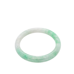 Burmese Apple Green Jadeite 8mm wide Comfort Fit Bangle