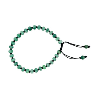 Burmese Mint Green Jadeite Men's Silk Bracelet