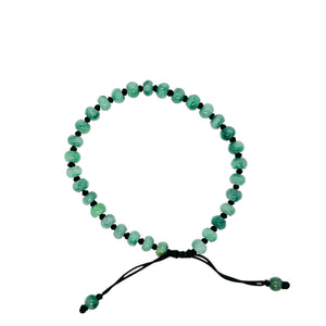 Burmese Mint Green Jadeite Men's Silk Bracelet