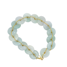 14kt YG Burmese Icy Jadeite Good Fortune Bracelet