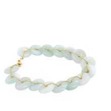 14kt YG Burmese Icy Jadeite Good Fortune Bracelet