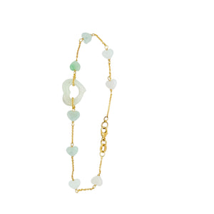 14kt YG Burmese Jadeite Open to Love Bracelet