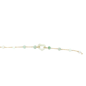 14kt YG Burmese Jadeite Open to Love Bracelet