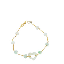 14kt YG Burmese Jadeite Open to Love Bracelet