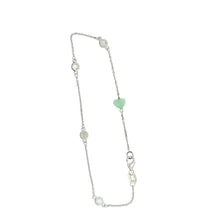 18kt WG Burmese Mint Green Jadeite Heart w/Diamonds Love Bracelet