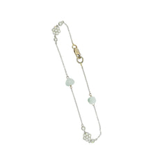 18kt WG Burmese Icy Jadeite Heart & Lotus w/Diamond Flowers Bracelet