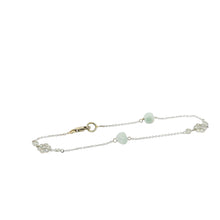 18kt WG Burmese Icy Jadeite Heart & Lotus w/Diamond Flowers Bracelet