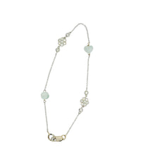 18kt WG Burmese Icy Jadeite Heart & Lotus w/Diamond Flowers Bracelet
