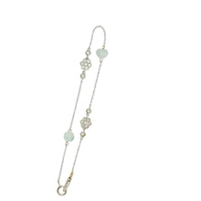 18kt WG Burmese Icy Jadeite Heart & Lotus w/Diamond Flowers Bracelet