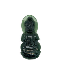 Burmese Black Ink Jadeite Kuan Yin Carving