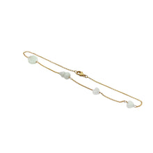 14kt YG Burmese Jadeite Baqua, Gourd & Mini Hearts Anklet