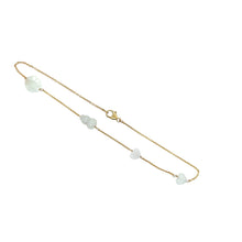 14kt YG Burmese Jadeite Baqua, Gourd & Mini Hearts Anklet