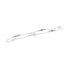 18kt WG Burmese Jadeite Butterfly, Lotus & Heart w/Diamond Flowers Anklet