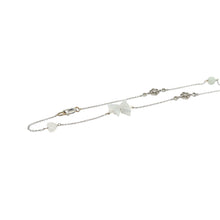 18kt WG Burmese Jadeite Butterfly, Lotus & Heart w/Diamond Flowers Anklet