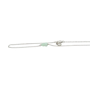 14kt WG Burmese Green Jadeite Gourd Anklet