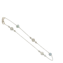 18kt WG Burmese Icy Jadeite Heart & Lotus w/Diamond Flowers Anklet