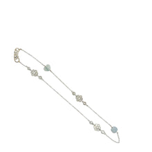 18kt WG Burmese Icy Jadeite Heart & Lotus w/Diamond Flowers Anklet