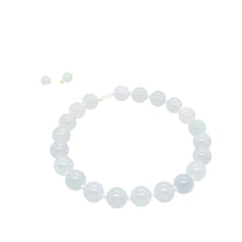 10mm Burmese Icy Blue Pink & Lavender Jadeite Mala Silk Bracelet