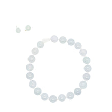 10mm Burmese Icy Blue Pink & Lavender Jadeite Mala Silk Bracelet