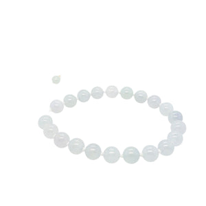 10mm Burmese Icy Blue Pink & Lavender Jadeite Mala Silk Bracelet