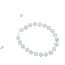 10mm Burmese Icy Blue Pink & Lavender Jadeite Mala Silk Bracelet