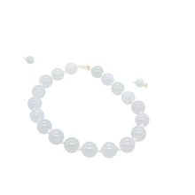 10mm Burmese Icy Blue Pink & Lavender Jadeite Mala Silk Bracelet