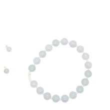 10mm Burmese Icy Blue Pink & Lavender Jadeite Mala Silk Bracelet
